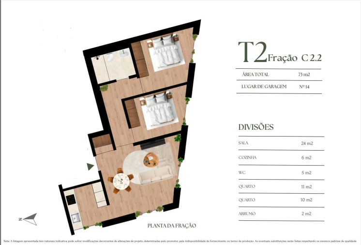 Apartamento T2 para Venda em Campanhã Planta 2