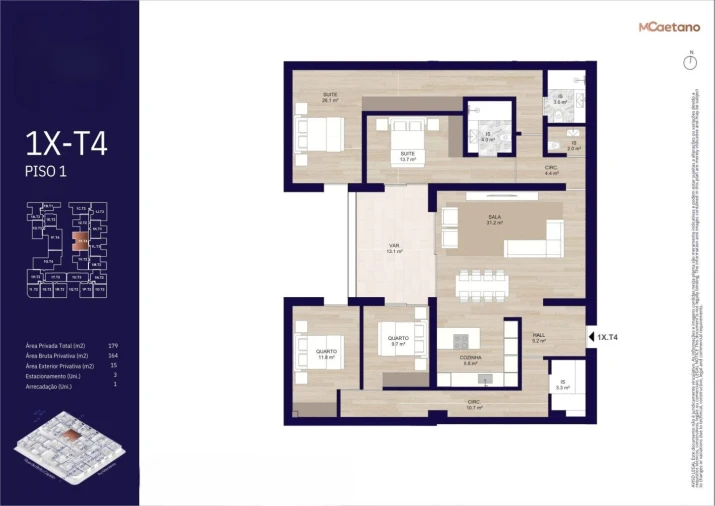Apartamento T4 para Venda em Matosinhos e Leça da Palmeira Planta 1