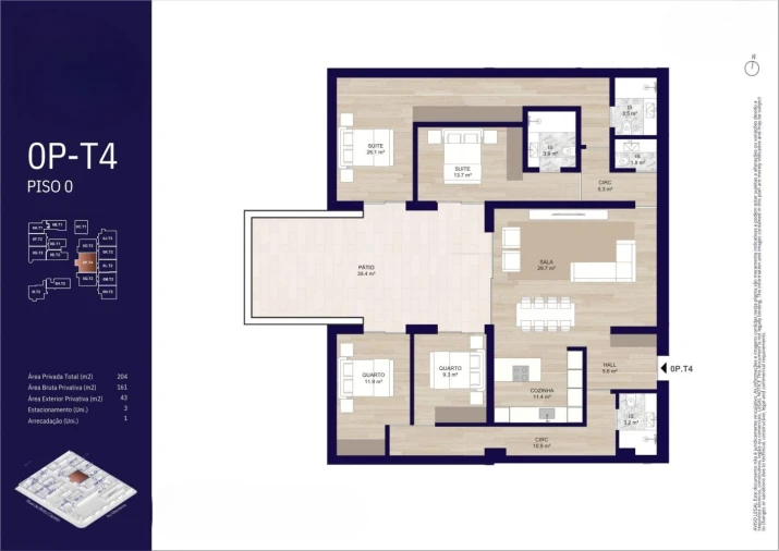 Apartamento T4 para Venda em Matosinhos e Leça da Palmeira Planta 1