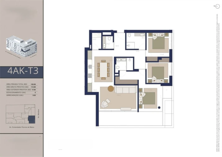 Apartamento T4 para Venda em Matosinhos e Leça da Palmeira Planta 1
