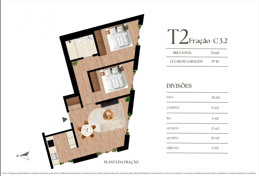 Apartamento T2 para Venda em Campanhã Planta 2