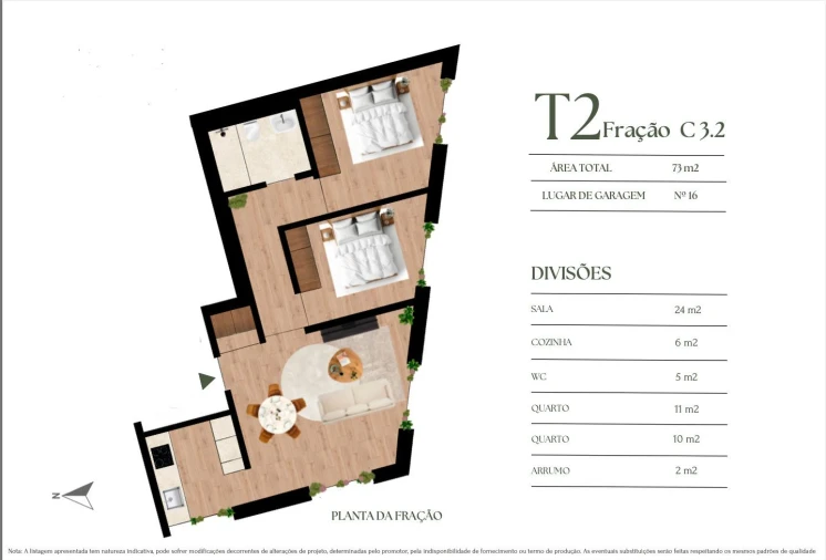 Apartamento T2 para Venda em Campanhã Planta 2