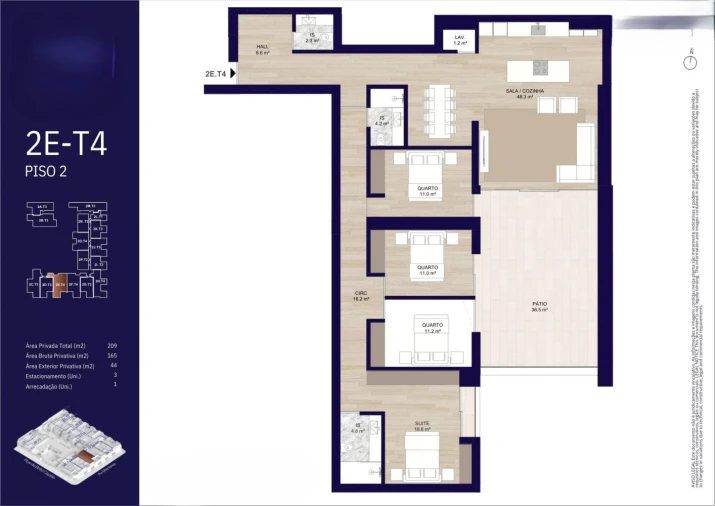 Apartamento T4 para Venda em Matosinhos e Leça da Palmeira Planta 1