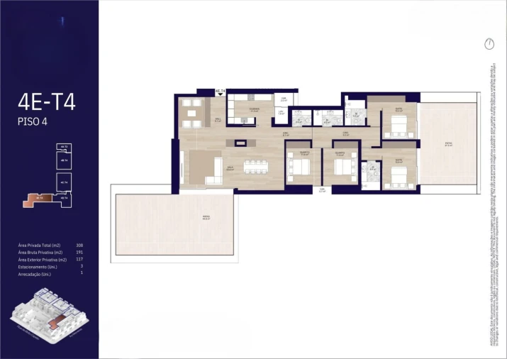 Apartamento T4 para Venda em Matosinhos e Leça da Palmeira Planta 1