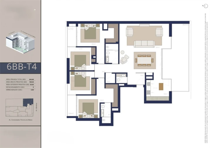 Apartamento T4 para Venda em Matosinhos e Leça da Palmeira Planta 1