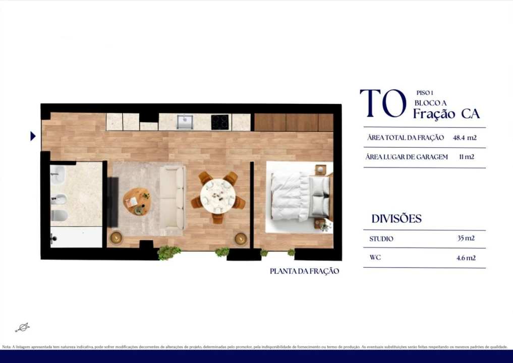 Apartamento T0 para Venda em Paranhos Planta 2