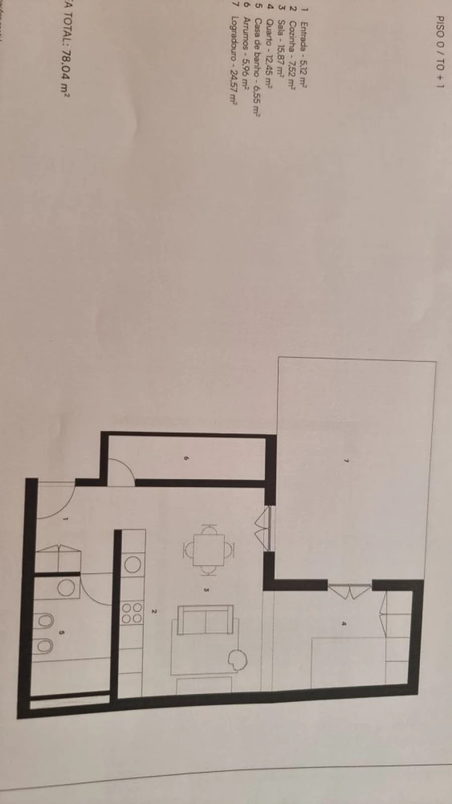 Apartamento T0 para Venda em Alcantara Planta 1