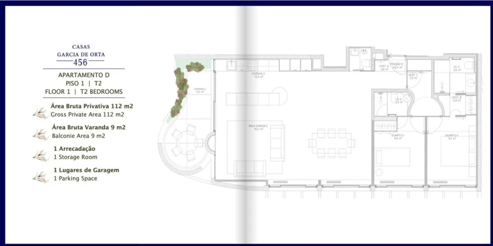 Apartamento T2 para Venda em Aldoar, Foz do Douro e Nevogilde Planta 1