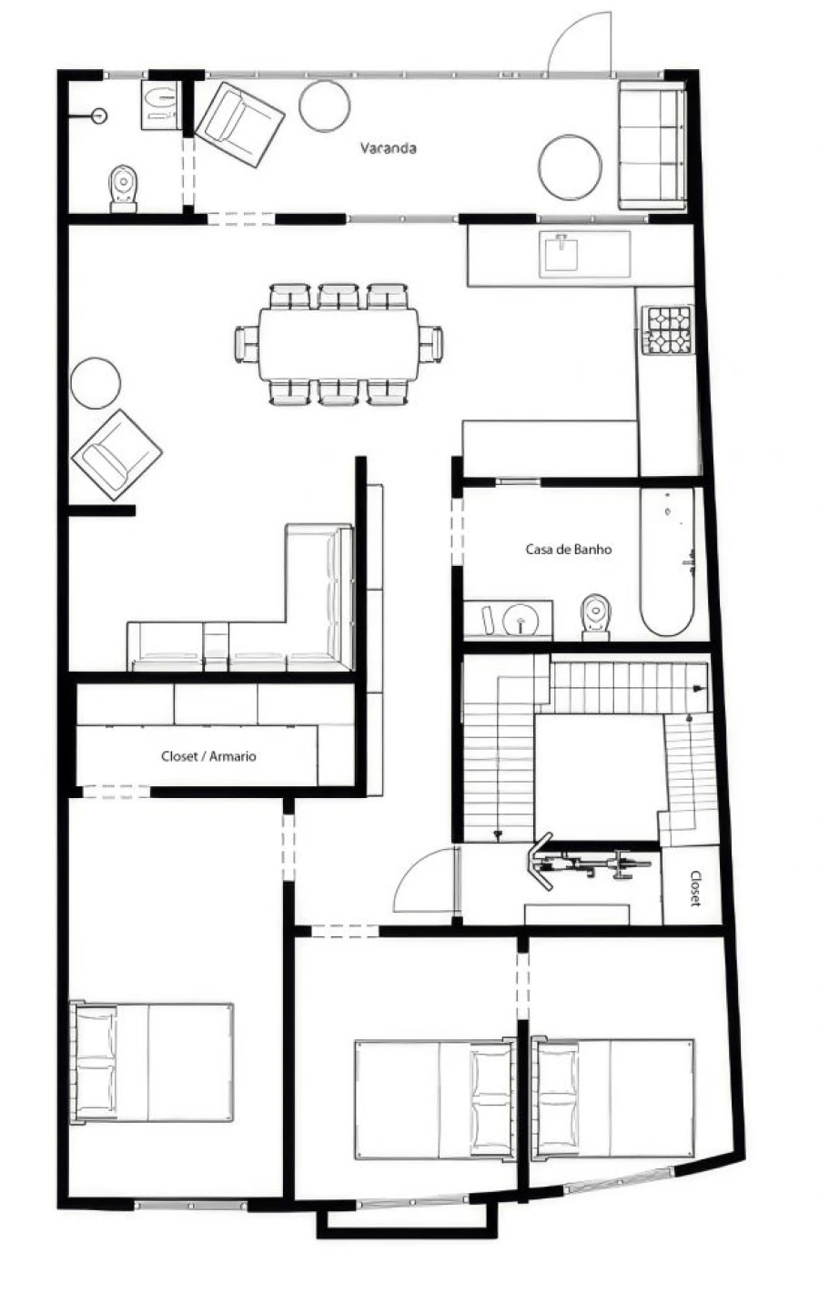 Apartamento T3 para Venda em Arroios Planta 1