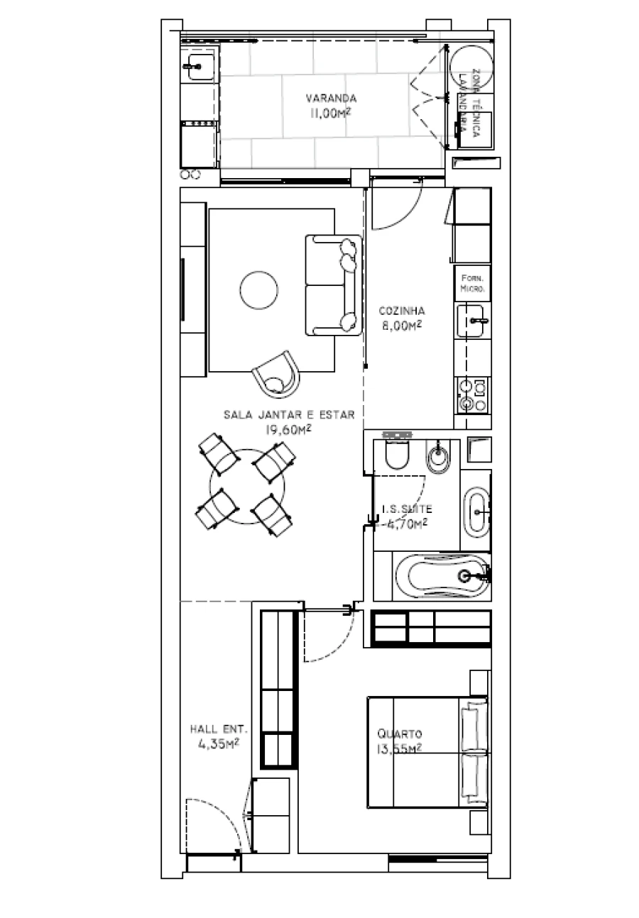 Apartamento T1 para Venda em São Martinho Planta 1