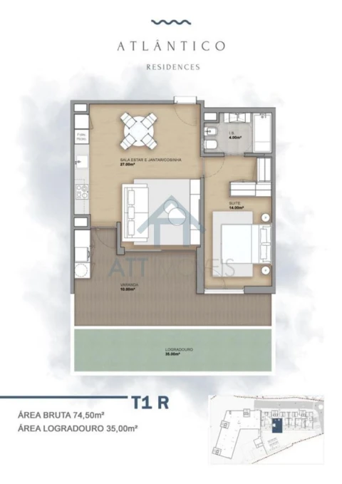 Apartamento T1 para Venda em Camara de Lobos