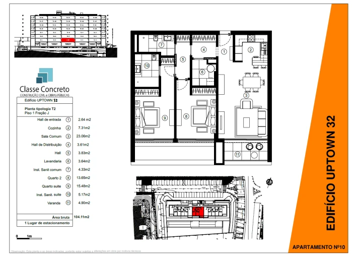 Apartamento T2 para Venda em São Martinho Planta 1