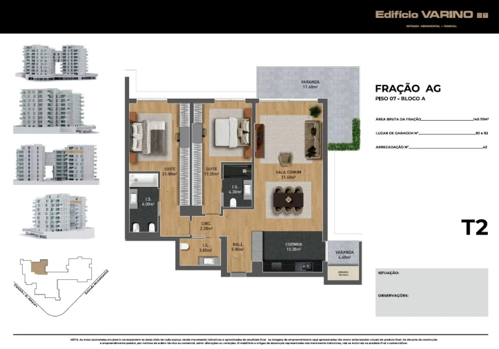 Apartamento T3 para Venda em São Martinho Planta 1
