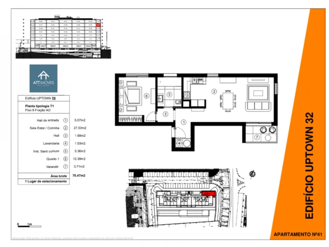 Apartamento T1 para Venda em São Martinho Planta 1