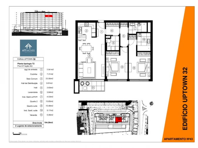 Apartamento T2 para Venda em São Martinho Planta 1