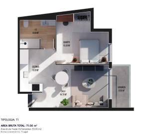 Apartamento T1 para Venda em Ribeira Brava