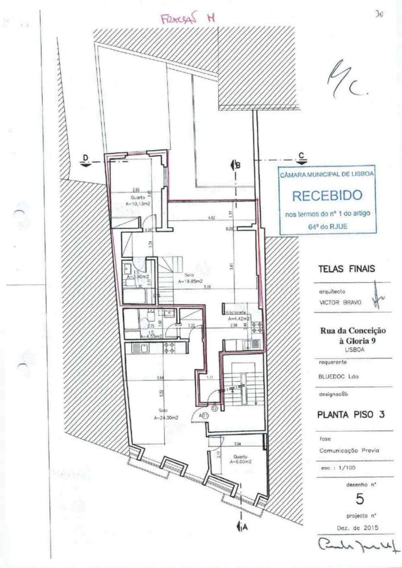 Apartamento T2 para Venda em Santo António Planta 2