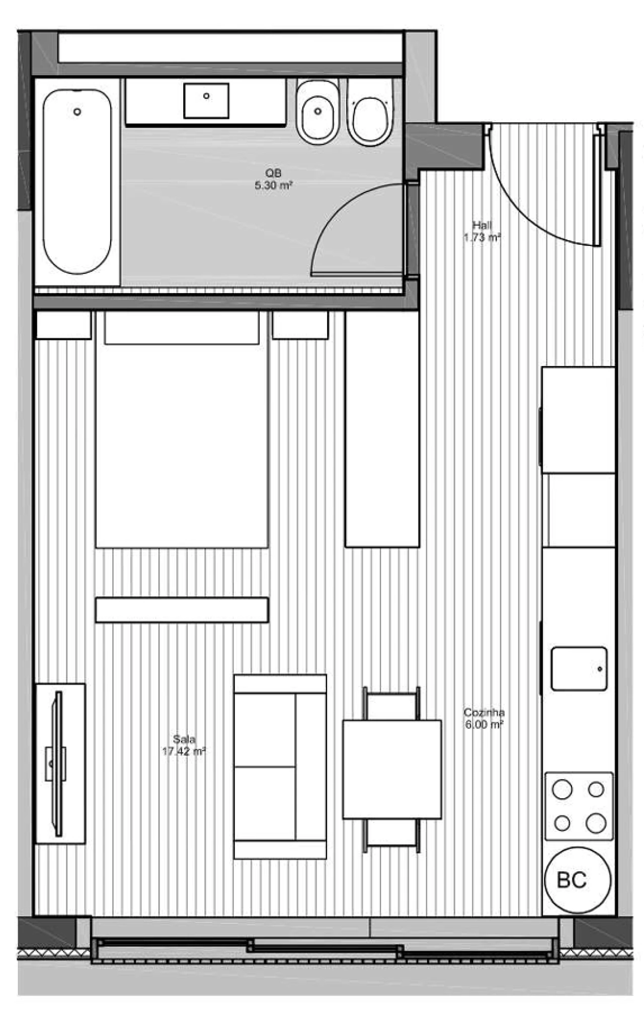 Apartamento T0 para Venda em São Mamede de Infesta e Senhora da Hora Planta 2
