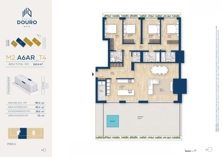 Apartamento T4 para Venda em Canidelo Planta 1