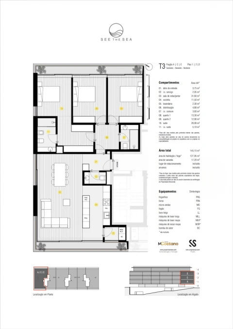 Apartamento T3 para Venda em Canidelo