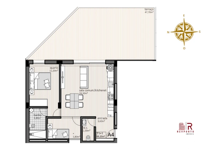 Apartamento T1 para Venda em Paranhos Planta 2