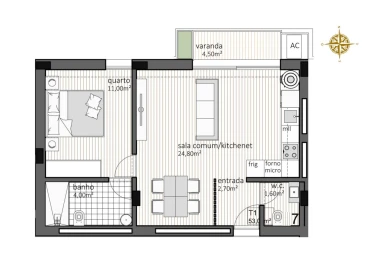 Apartamento T1 para Venda em Paranhos
