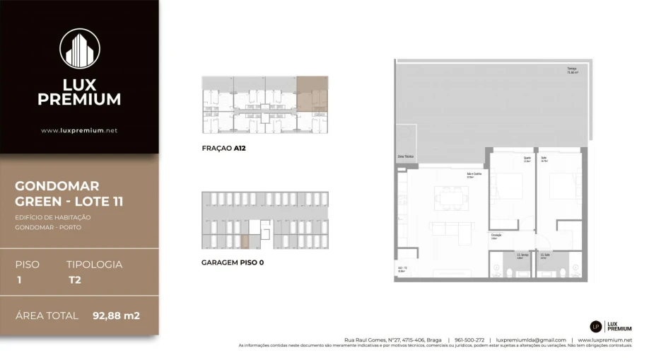 Apartamento T2 para Venda em Fânzeres e São Pedro da Cova Planta 1