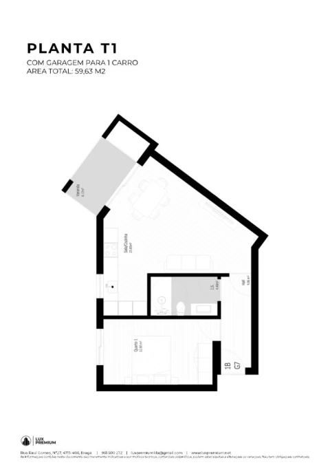 Apartamento T1 para Venda em Pedrouços