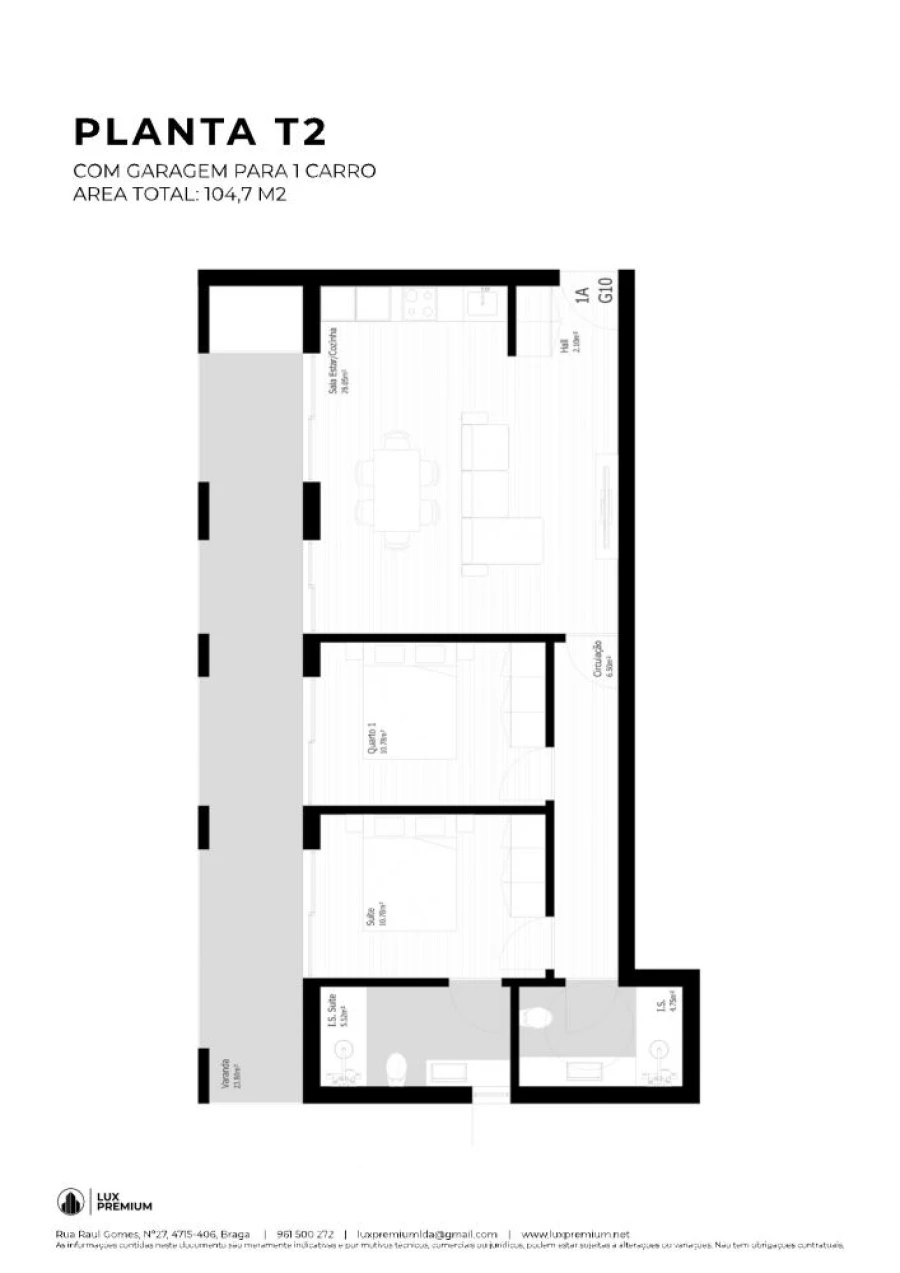 Apartamento T2 para Venda em Pedrouços Planta 1