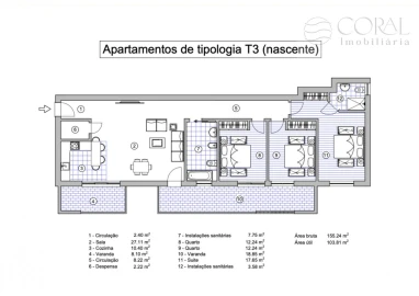 Apartamento T3 para Venda em Loule (São Sebastião)