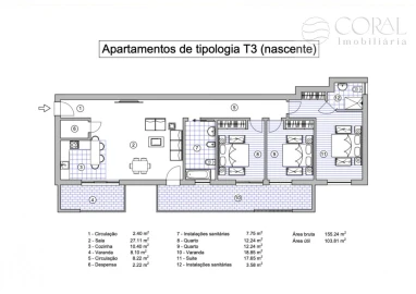 Apartamento T3 para Venda em Loule (São Sebastião)