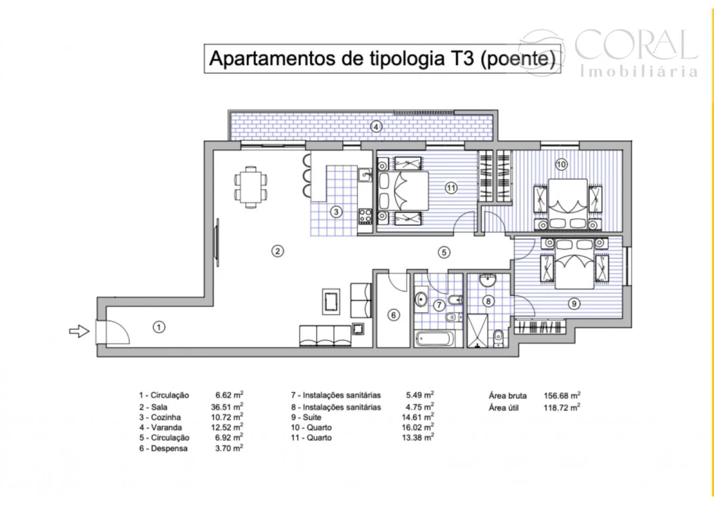Apartamento T3 para Venda em Loule (São Sebastião) Foto 2