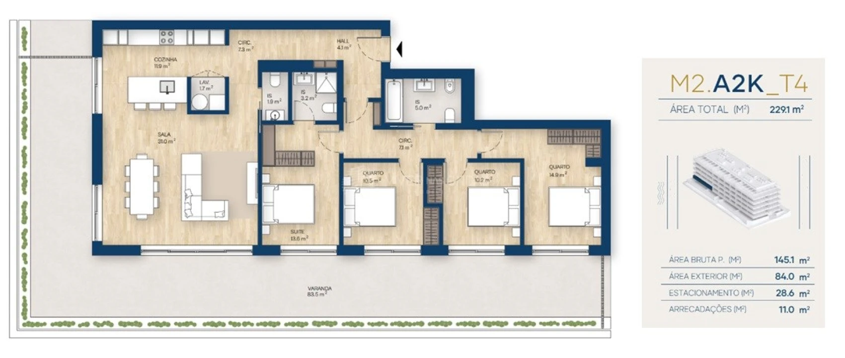 Apartamento T4 para Venda em Canidelo Foto 54