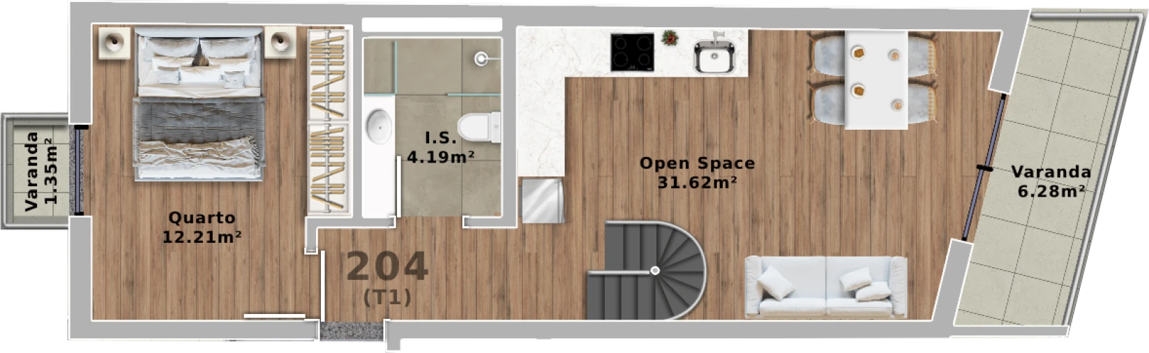 Apartamento T1 para Venda em Santa Marinha e São Pedro da Afurada Planta 1