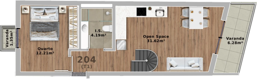Apartamento T1 para Venda em Santa Marinha e São Pedro da Afurada