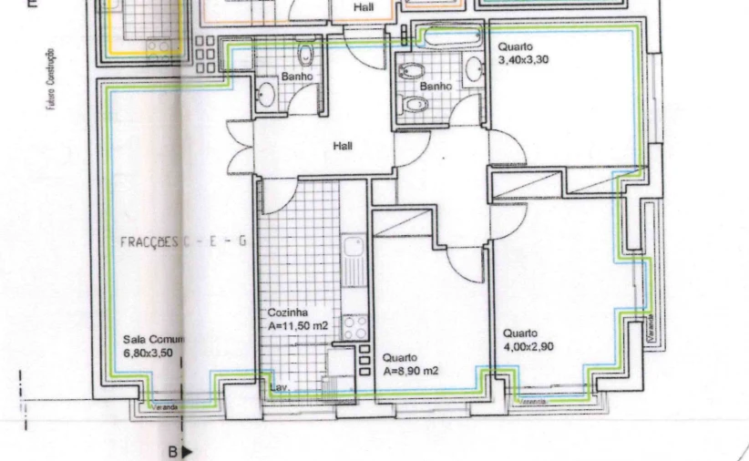 Apartamento T3 para Venda em Espinho Planta 1