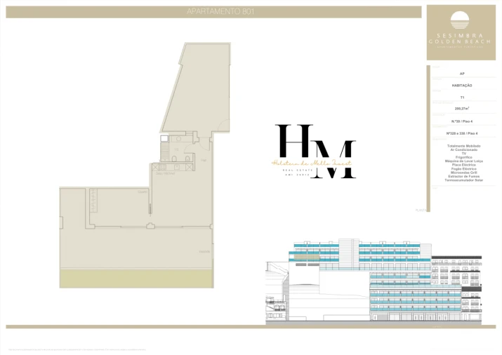Apartamento T1 para Venda em Sesimbra (Santiago) Planta 1