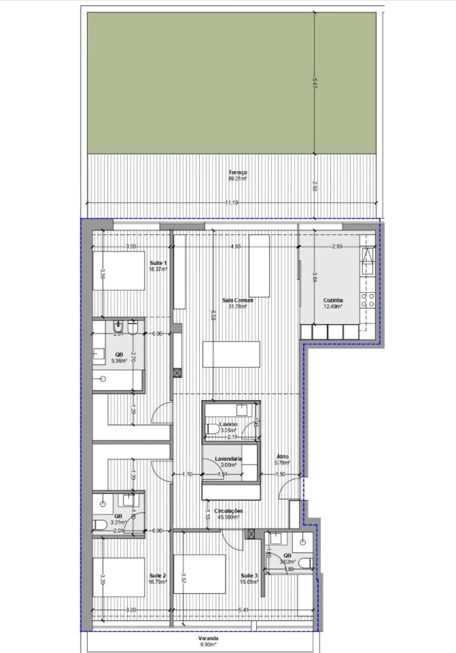 Apartamento T3 para Venda em Vila do Conde Planta 1