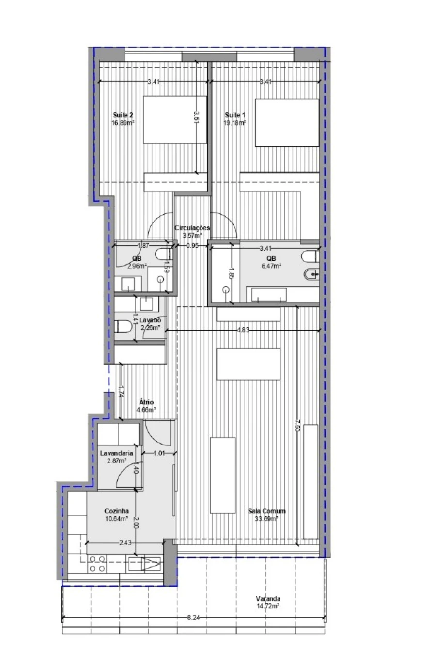 Apartamento T2 para Venda em Vila do Conde Planta 1