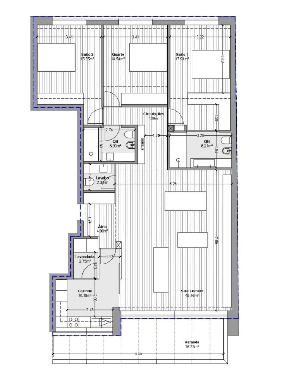 Apartamento T3 para Venda em Vila do Conde Planta 1