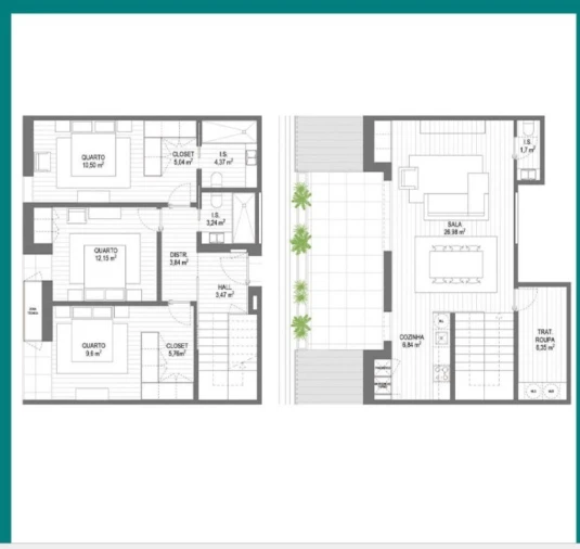 Apartamento T3 para Venda em Santa Joana Planta 1