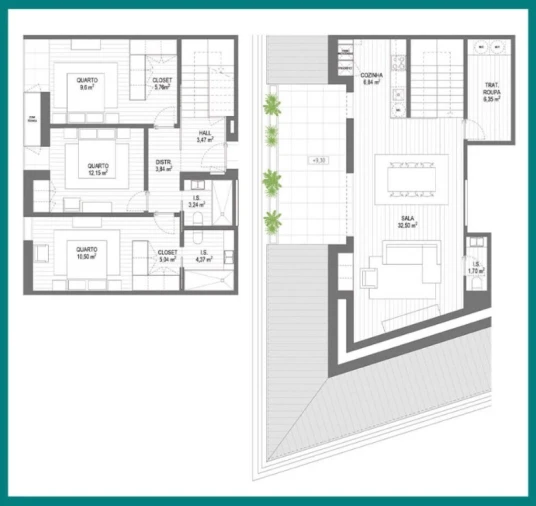 Apartamento T3 para Venda em Santa Joana Planta 1