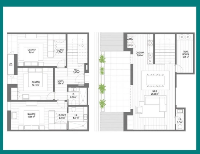 Apartamento T3 para Venda em Santa Joana Planta 1