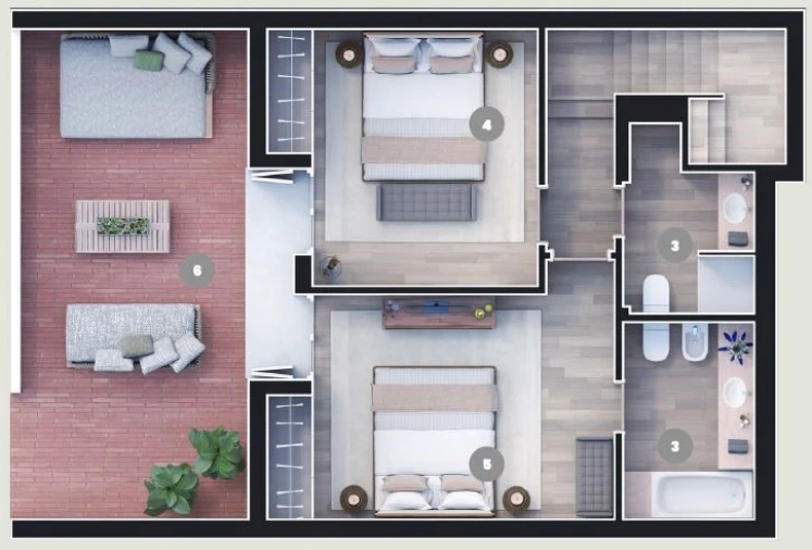 Moradia T2 para Arrendamento em Albufeira e Olhos de Água Planta 1