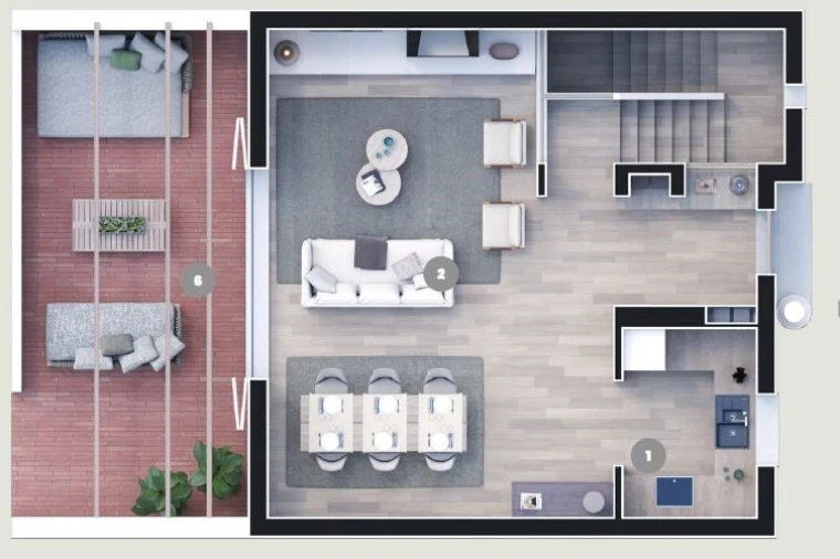 Moradia T2 para Arrendamento em Albufeira e Olhos de Água Planta 2