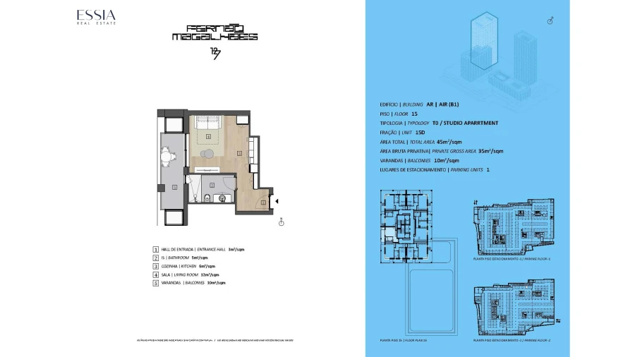 Apartamento T0 para Venda em Bonfim Planta 1