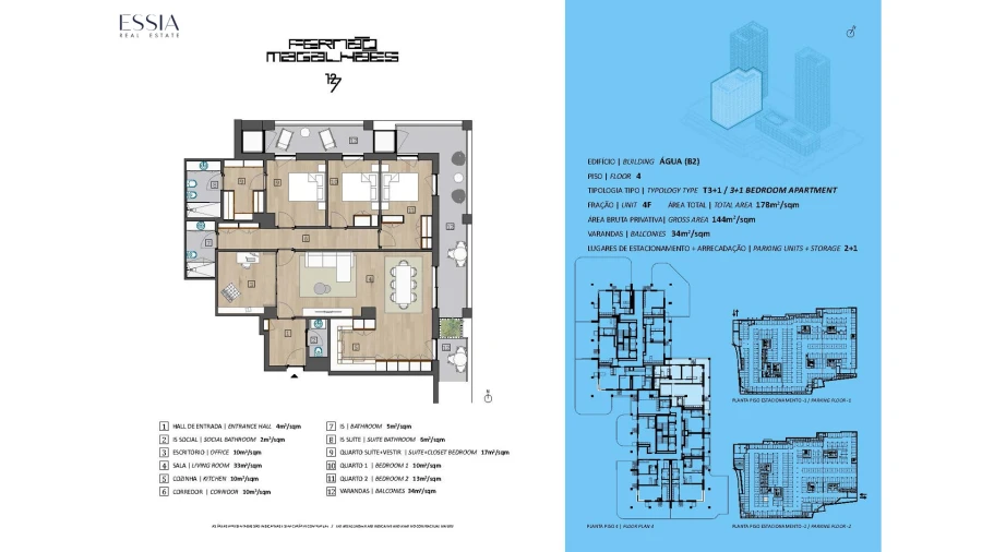 Apartamento T3 para Venda em Bonfim Planta 1