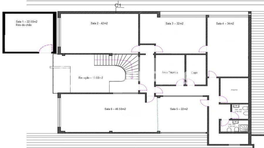 Escritório para Arrendamento em Lijo Planta 1