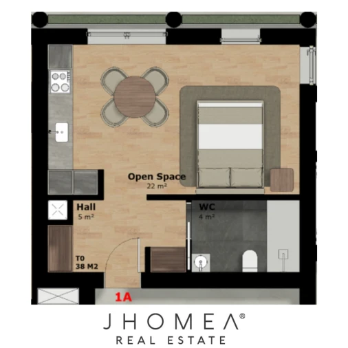Apartamento T0 para Venda em Rio Tinto Planta 1