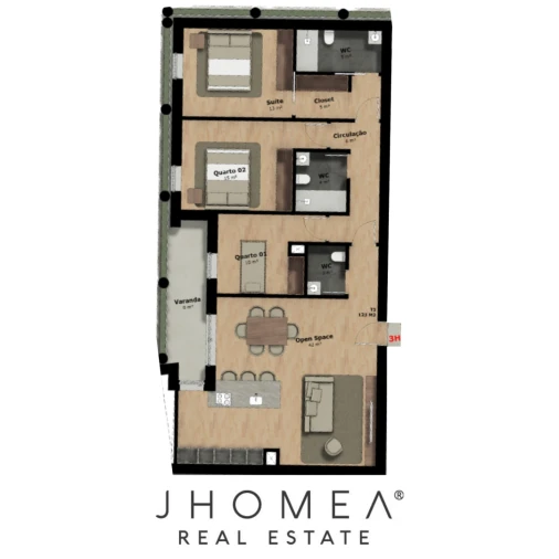 Apartamento T3 para Venda em Rio Tinto Planta 2